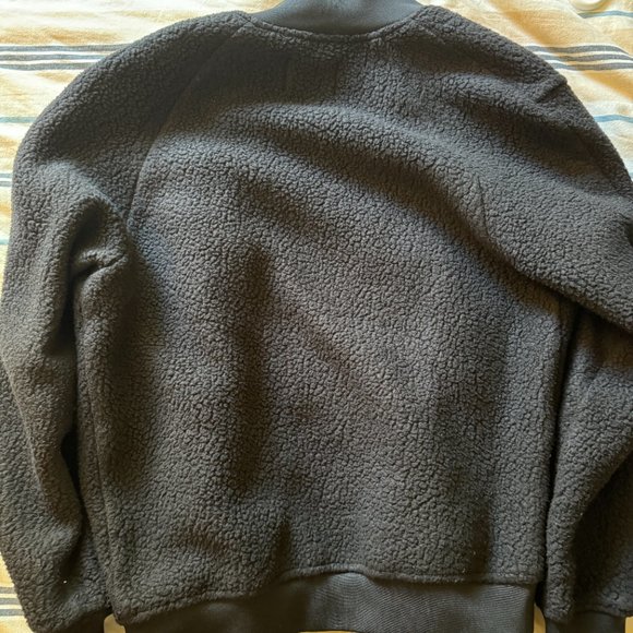 REIGNING CHAMP POLARTEC SHERPA FLEECE VARSITY JACKET BLACK MEDIUM - Picture 5 of 6